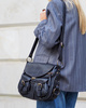 MARCO MAZZINI Skórzana torebka listonoszka z kieszeniami safari handmade bag czarna
