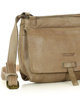 Torebka skórzana listonoszka damska messenger bag - MARCO MAZZINI beżowa