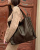MARCO MAZZINI Torebka miejski shopper bag skóra naturalna handmade ciemny brąz caffe