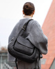 Włoska torebka skórzana z kieszenią z przodu retro bag handmade - MARCO MAZZINI czarny